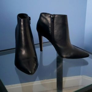Black high heeled booties